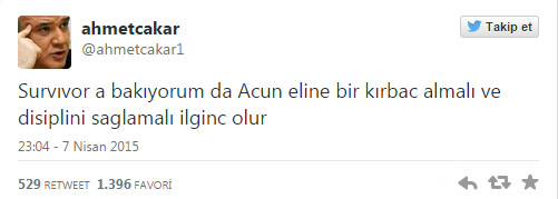 Ahmet Çakar'ın Survivor yorumu Twitter'ı salladı