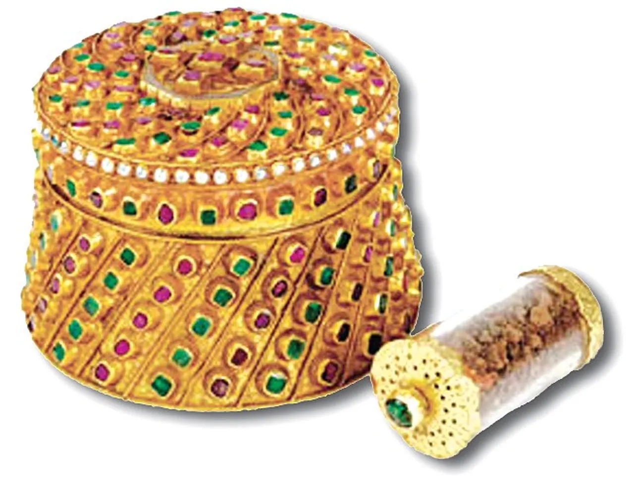 Topkapı Sarayı Hırka-i Saadet Dairesi’nde muhafaza edilen Nebiyy-i Muhterem Efendimizin Kabr-i saadet toprağı.