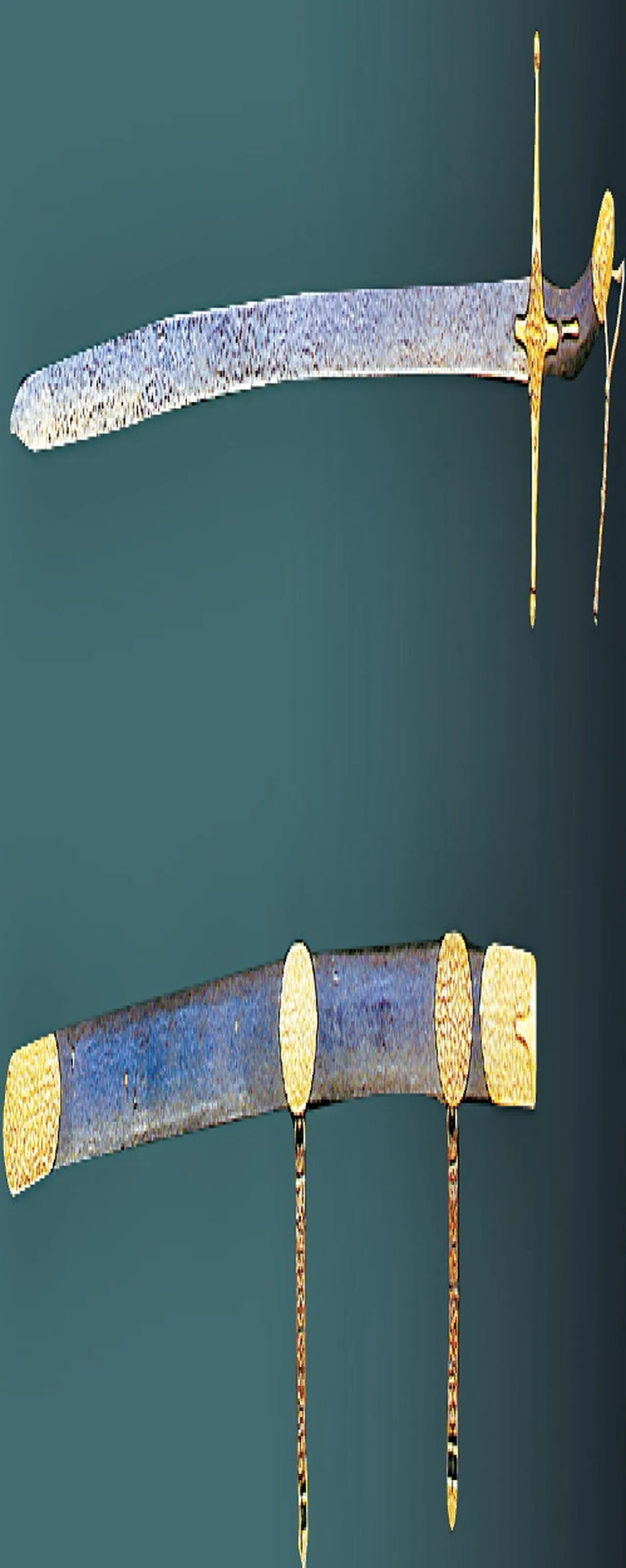 Seyf-i Nebevî. Hürmetine yaratıldığımız Alemlerin Sultanı, Allahü tealanın Habibi olan Sevgili Peygamberimizin Topkapı Sarayı Mukaddes Emanetler Bölümü’nde sergilenen mübarek kılıçları.