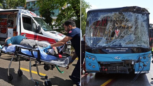 Halk otobüsü kırmızı ışıkta bekleyen araçlara daldı: 7 araç birbirine girdi, 8 yaralı - Gündem