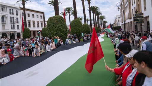 Fas'ın başkenti Rabat'ta binlerce kişi sokağa döküldü: "Soykırımı durdurun!" - Dünya