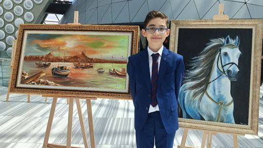 12 yaşındaki ressam şehit babası anısına sergi açtı: Resimlerimi babam için çizdim! - Kültür - Sanat