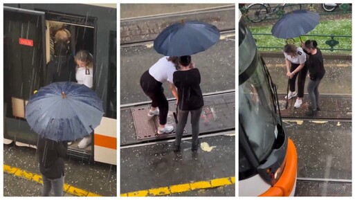 Eskişehir'de örnek hareket! Tramvaydan inen vatmana şemsiye tuttu - Gündem