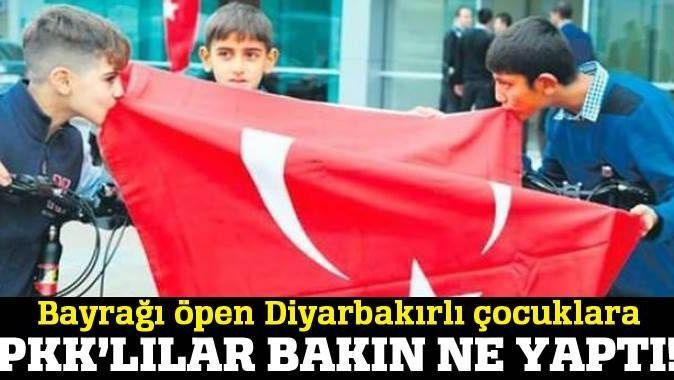 PKK, Türk bayrağını öpen çocukları tehdit etti!