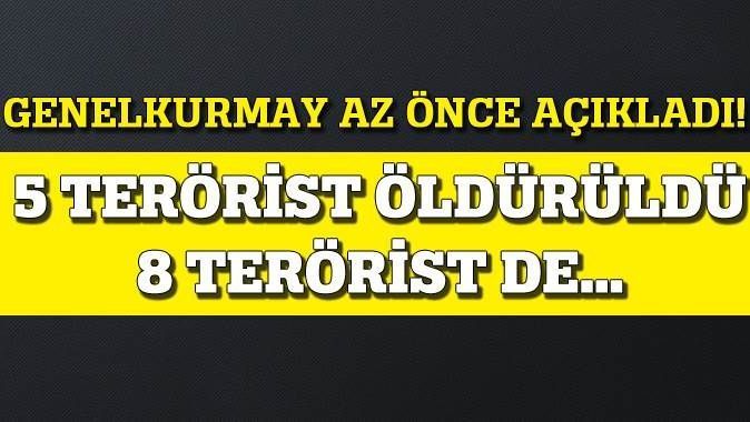 Hakkari&#039;de 5 terörist öldürüldü!