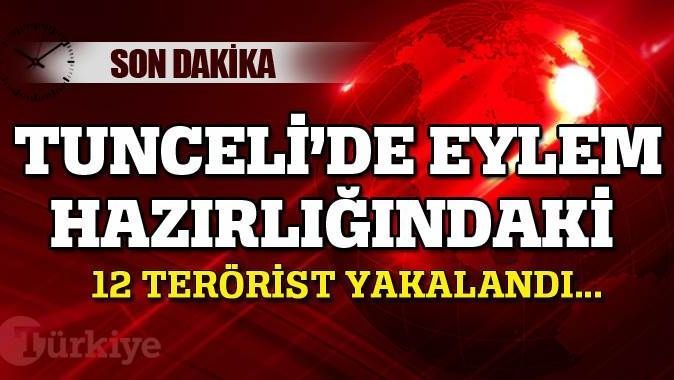 Tunceli&#039;de eylem hazırlığındaki 12 terörist yakalandı