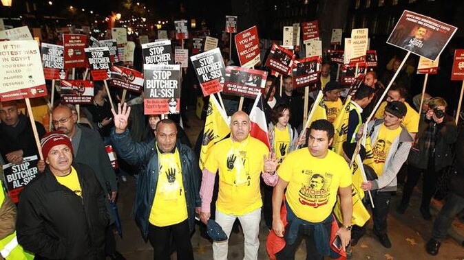 Londra&#039;da Sisi protestosu
