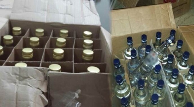 103 şişe sahte içki ele geçirildi