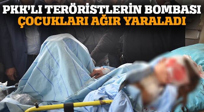 PKK&#039;lı teröristlerin bıraktığı bomba patladı: 2 çocuk yaralandı
