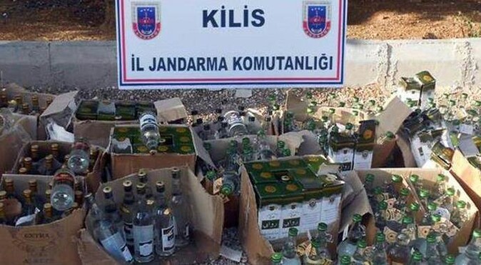 Kilis&#039;te 131 şişe kaçak içki yakalandı