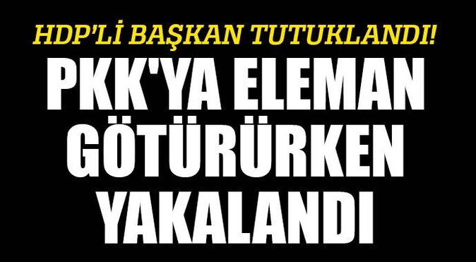 HDP&#039;li başkan PKK&#039;ya eleman götürürken yakalandı
