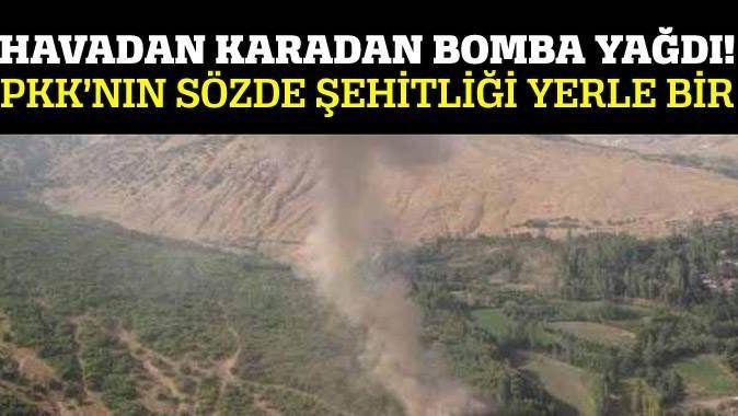PKK&#039;nın sözde şehitliği yerle bir edildi