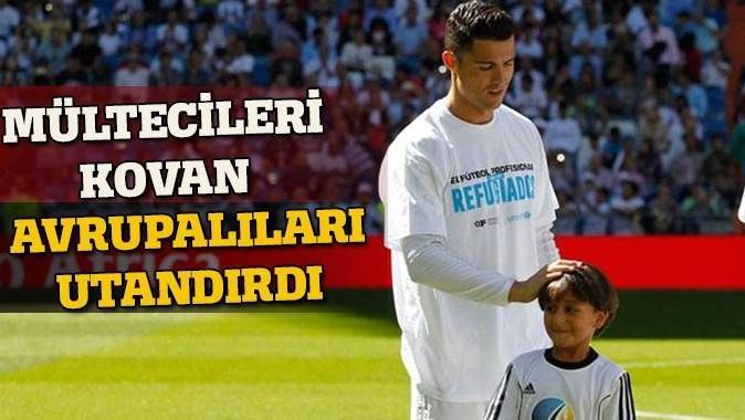 Ronaldo sahaya Suriyeli mülteciyle çıktı