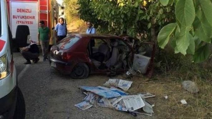 Otomobil ceviz ağacına çarptı: 3 ölü, 5 yaralı