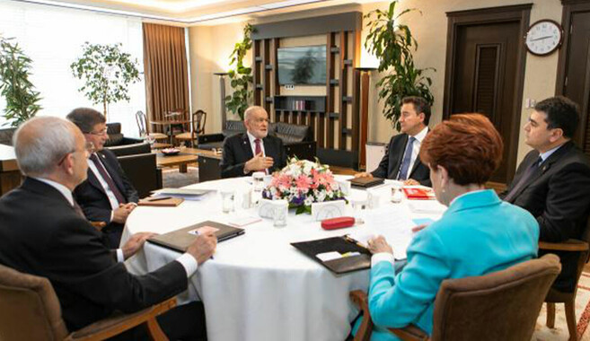 6’lı masadan Cumhurbaşkanı Erdoğan’ın adaylığı için Meclis şartı