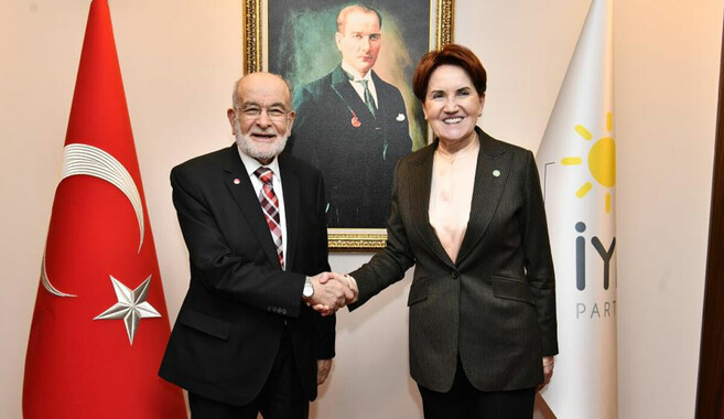  İYİ Parti lideri Akşener, Temel Karamollaoğlu’nu kabul etti