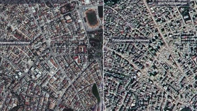 Depremin Antakya&#039;daki etkisini Rusya Federal Uzay Ajansı uydudan görüntüledi