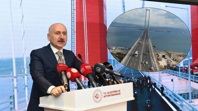 Bakan Karaismailoğlu açıkladı: Osmangazi Köprüsü&#039;nde 87 bin 352 araç geçişi ile rekor kırıldı
