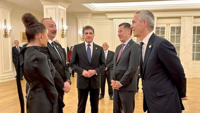 Külliye&#039;deki törende ilgi çeken buluşma: Sinan Oğan, Aliyev, Stoltenberg ve Barzani...