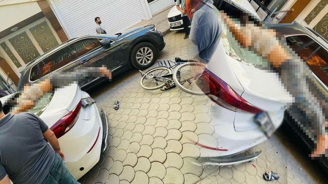 Mardin’de feci kaza! Bisiklet sürücüsü hakimiyetini kaybedince otomobile saplandı 