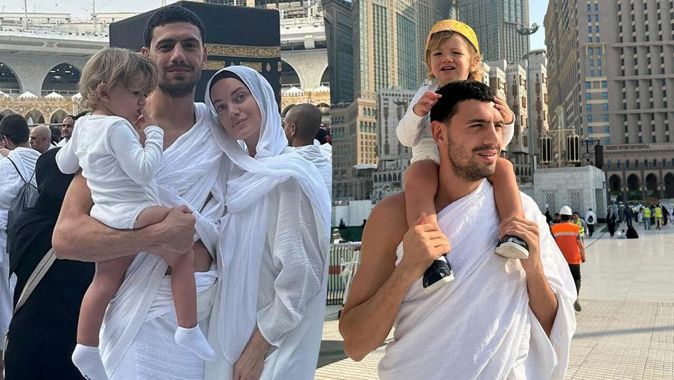 Milli futbolcu Merih Demiral, ailece Umre&#039;ye gitti! Sosyal medyadaki fotoğraflara beğeni yağdı