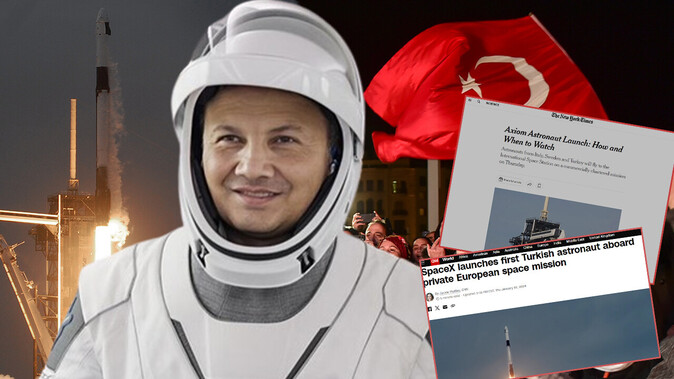 Çığır açıcı görev, Türkler uzayda... Türk astronot Alper Gezeravcı&#039;nın fırlatılışı dünyada manşetlere taşındı