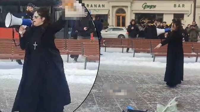 İsveç’te haçlı provokatör kadın, polis eşliğinde Kur’an-ı Kerim yaktı