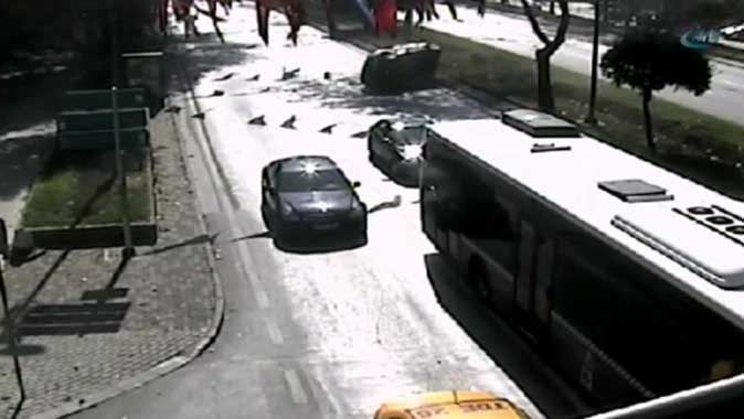 İstanbul&#039;da inanılmaz kaza kamerada