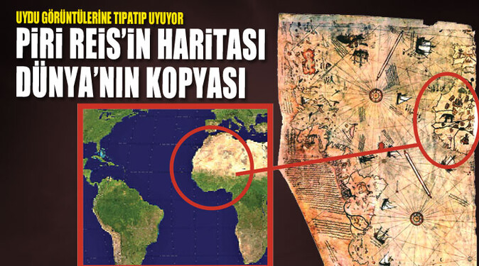 Piri Reis&#039;in haritası dünya&#039;nın kopyası