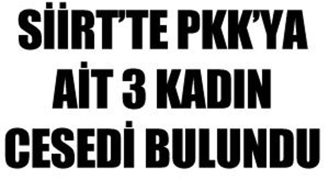 Siirt&#039;te 3 PKK&#039;lı kadın cesedi bulundu