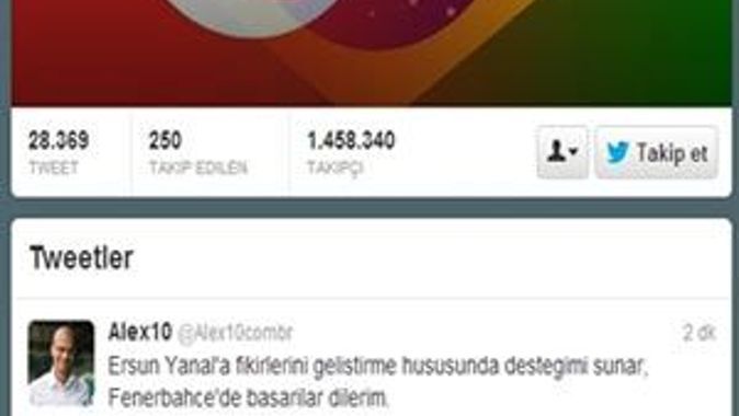 Alex&#039;in Ersun Yanal tweeti kafa karıştırdı