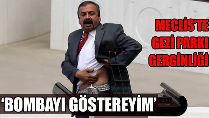 Meclis&#039;te Gezi gerginliği, Sırrı Süreyya kürsüde soyundu