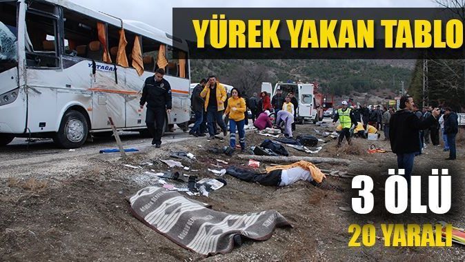 Burdur&#039;da feci kaza, yolcu otobüsü devrildi: 3 ölü 20 yaralı
