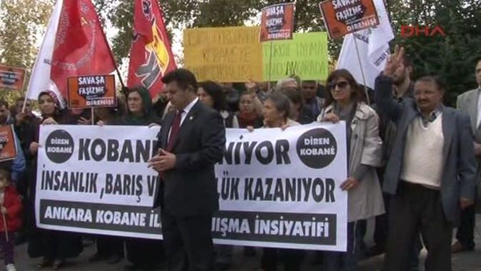TBMM önünde Kobani eylemi