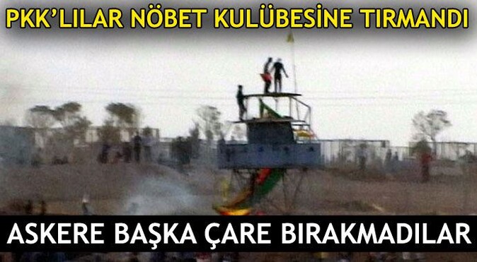 PKK&#039;lılar nöbet kulübesine Öcalan posteri asmak isteyince...