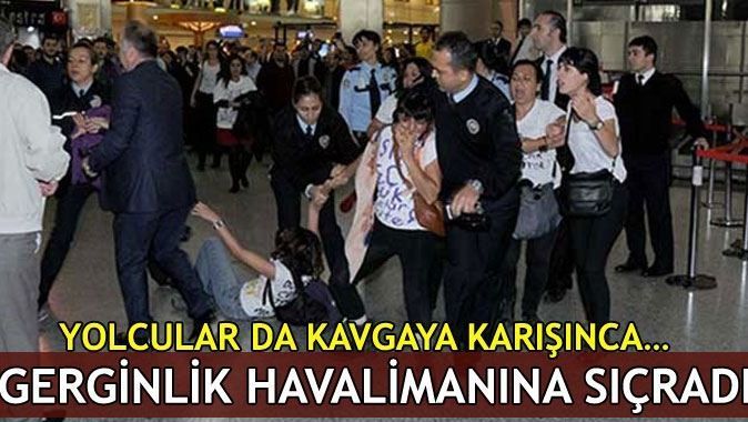 Atatürk Havalimanı&#039;nda Kobani gerginliği: 50 gözaltı