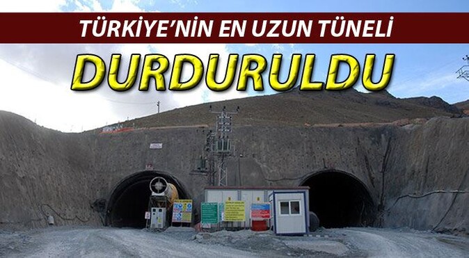Ovit Tüneli&#039;ndeki çalışmalara durdurma kararı