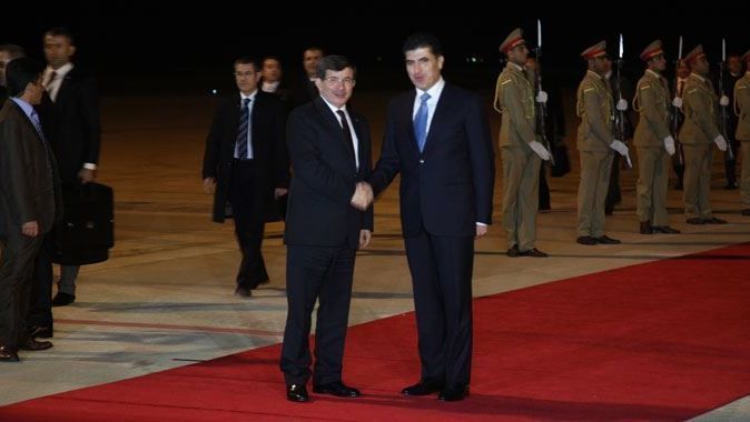 Başbakan Davutoğlu özel uçak ile Erbil&#039;e indi