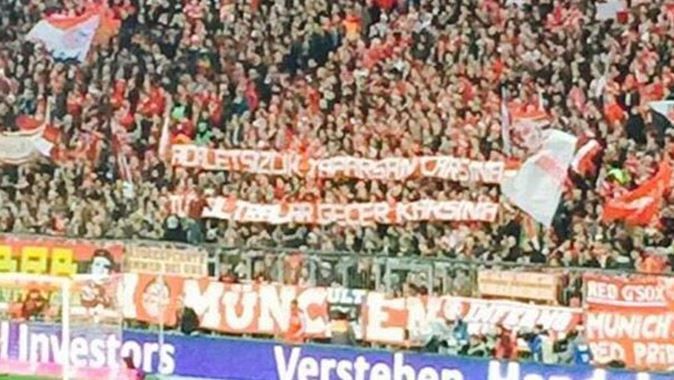 Bayern Münih maçında &#039;Çarşı&#039; pankartı