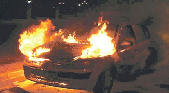 Başkentte ticari taksi yandı: 1 yaralı