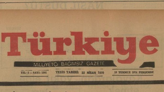 Kıbrıs Barış Harekatı&#039;nda Türkiye Gazetesi manşetleri