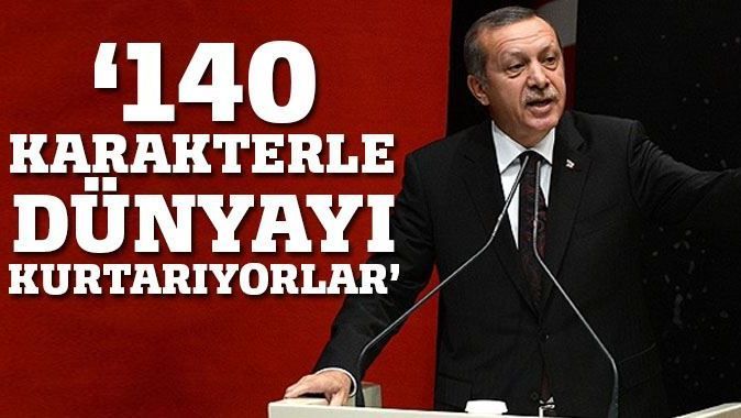 Başbakan Erdoğan: &#039;Tweet atarak dünyayı kurtarıyorlar&#039;