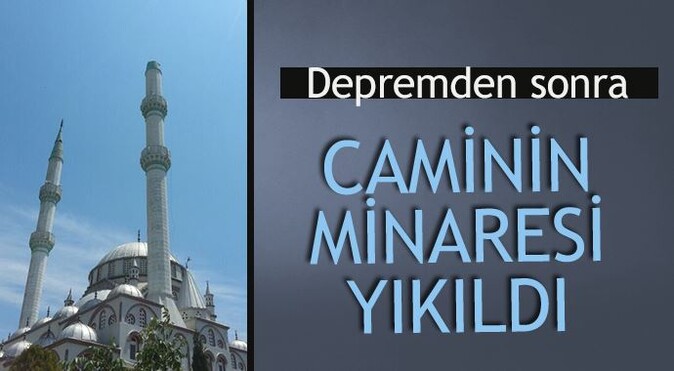 Depremde Tekirdağ&#039;da minarenin tepesi yıkıldı!