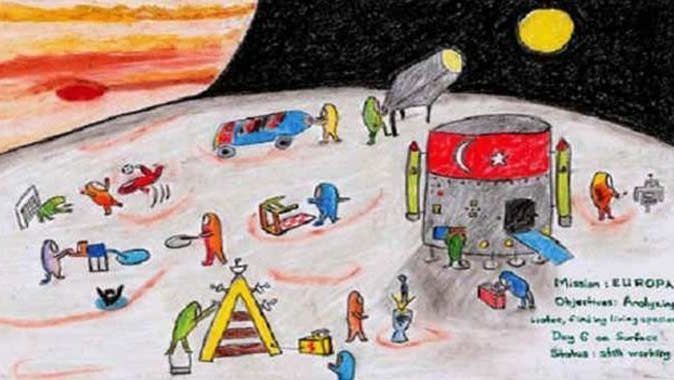 Türk öğrencinin çizdiği resim Ay&#039;a gönderildi