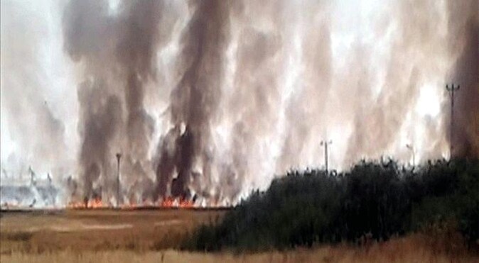 Suriye sınırındaki yangın korkuttu