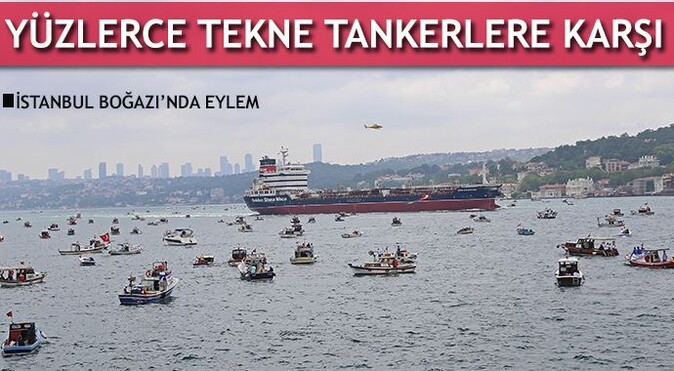 İstanbul Boğazı&#039;nda tanker eylemi!
