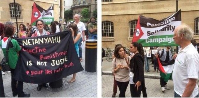 BBC önünde İsrail ve Filistin protestosu