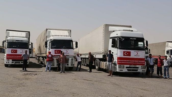 Kızılay&#039;ın gönderdiği yardımlar Erbil&#039;e ulaştı
