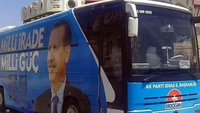 AK Parti seçim otobüsüne saldırı