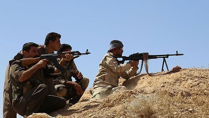 Peşmerge güçleri ağır silahlarla IŞİD&#039;i vuruyor